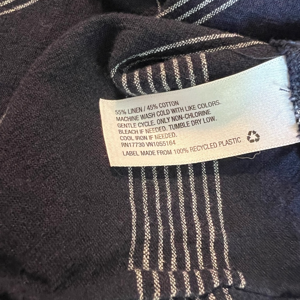 A New Day Striped Linen Top, M - Picture 4 of 5